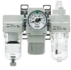 SMC  AC10-AC40-A 系列 空气组合元件：空气过滤器+减压阀+油雾器 AC40-F04DG-A